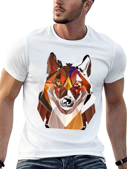 Geometric Fox Head T-Shirt - Stylish Graphic Tee
