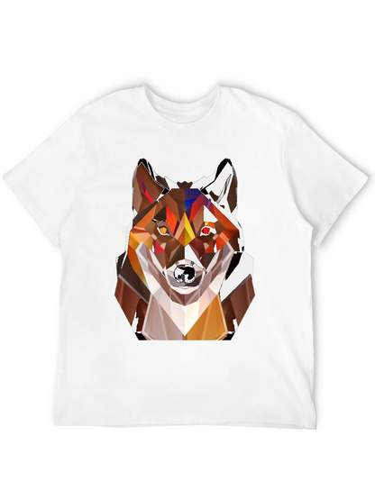 Geometric Fox Head T-Shirt - Stylish Graphic Tee