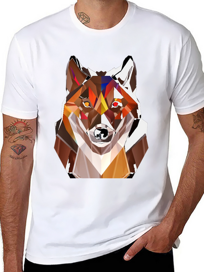 Geometric Fox Head T-Shirt - Stylish Graphic Tee