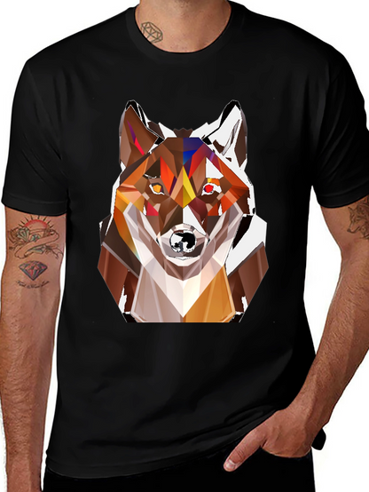 Geometric Fox Head T-Shirt - Stylish Graphic Tee