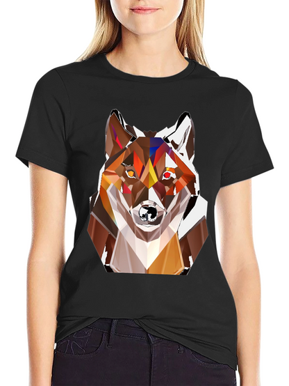 Geometric Fox Head T-Shirt - Stylish Graphic Tee