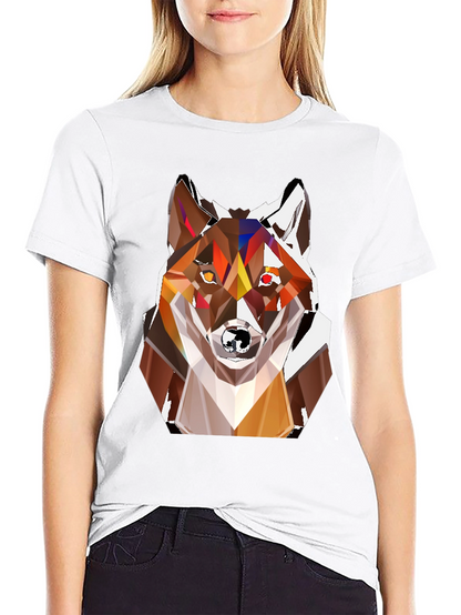 Geometric Fox Head T-Shirt - Stylish Graphic Tee