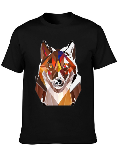 Geometric Fox Head T-Shirt - Stylish Graphic Tee