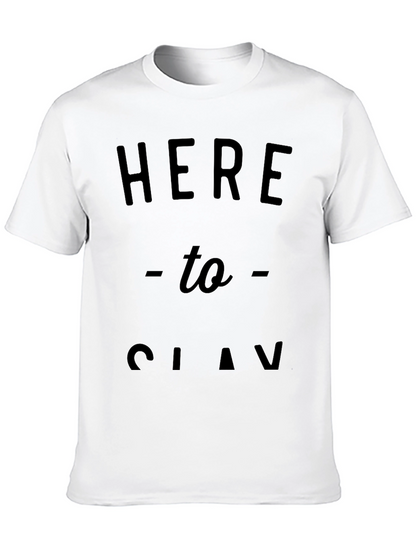 Here to Slav Mens Black Graphic T-Shirt