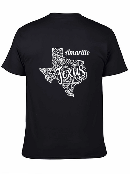 Amarillo Texas Graphic Tee - Black Cotton T-Shirt