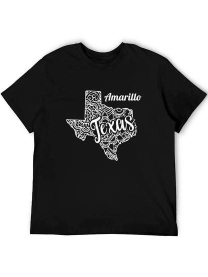 Amarillo Texas Graphic Tee - Black Cotton T-Shirt