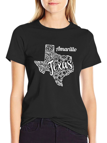 Amarillo Texas Graphic Tee - Black Cotton T-Shirt