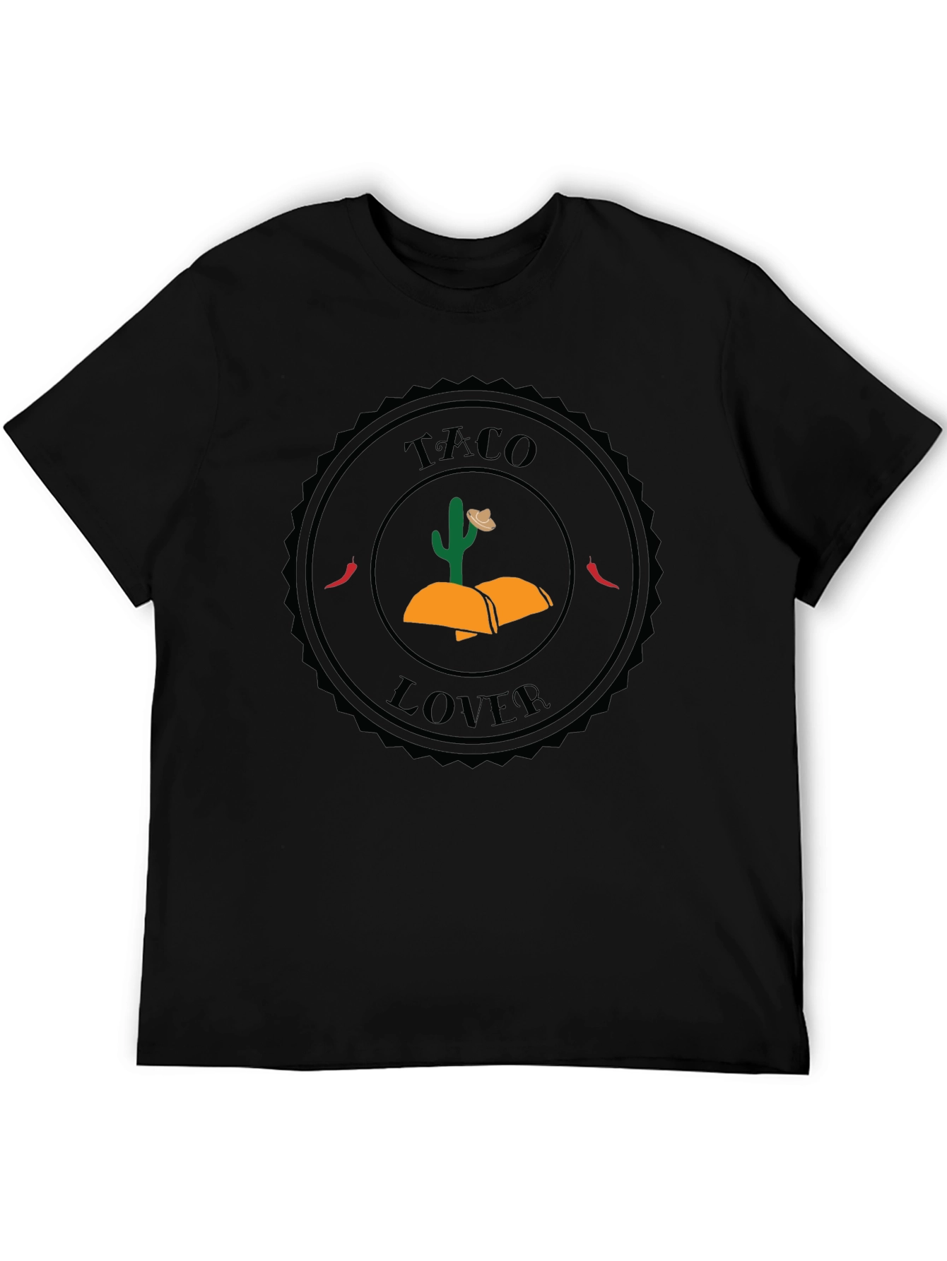 Taco Lover Graphic Tee - Black Crew Neck