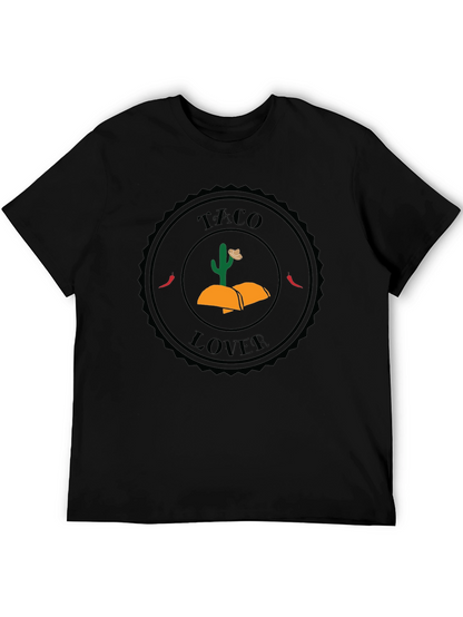 Taco Lover Graphic Tee - Black Crew Neck