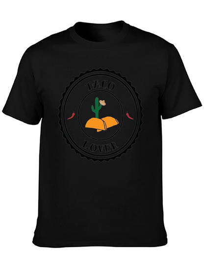 Taco Lover Graphic Tee - Black Crew Neck