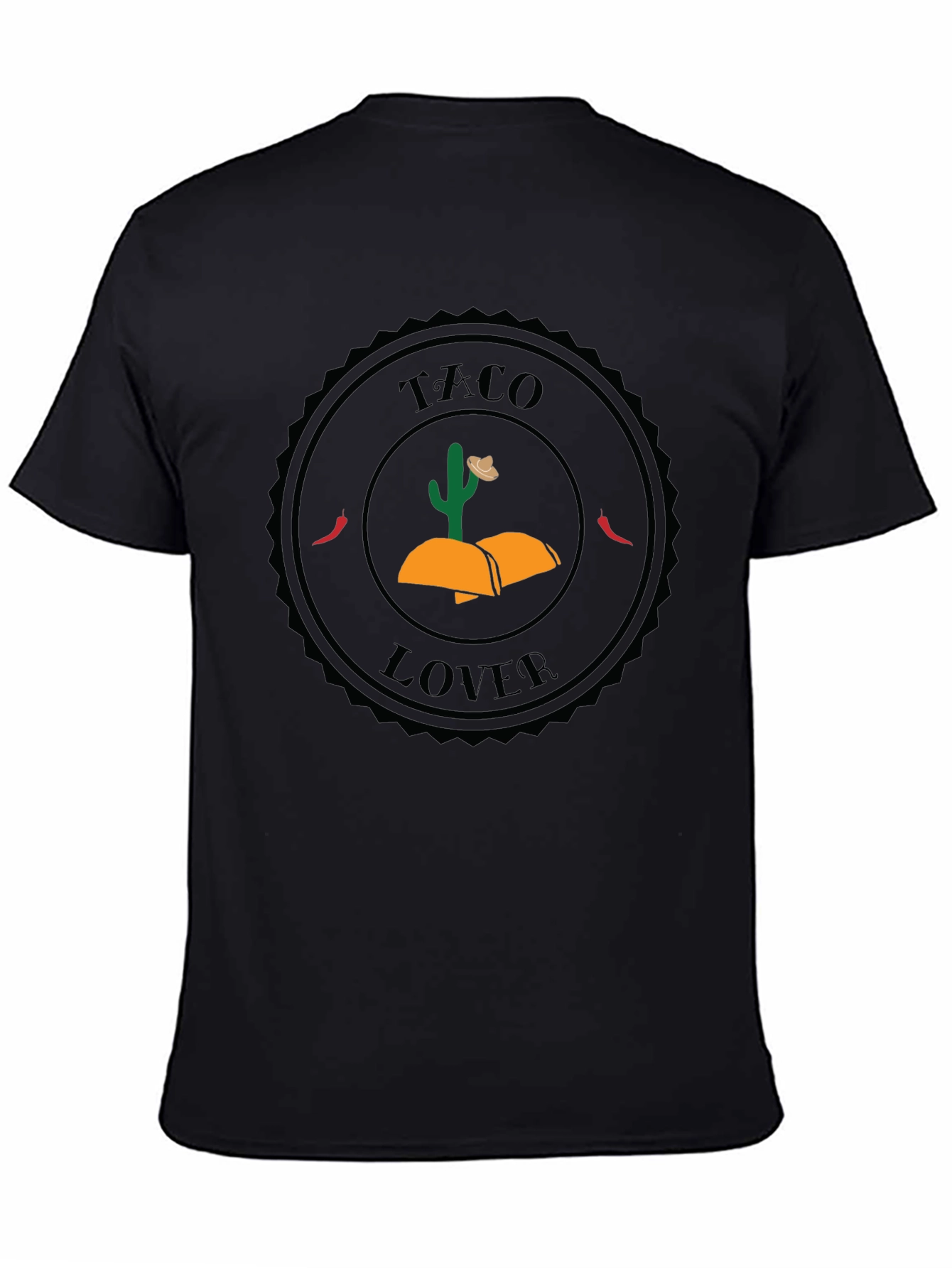 Taco Lover Graphic Tee - Black Crew Neck