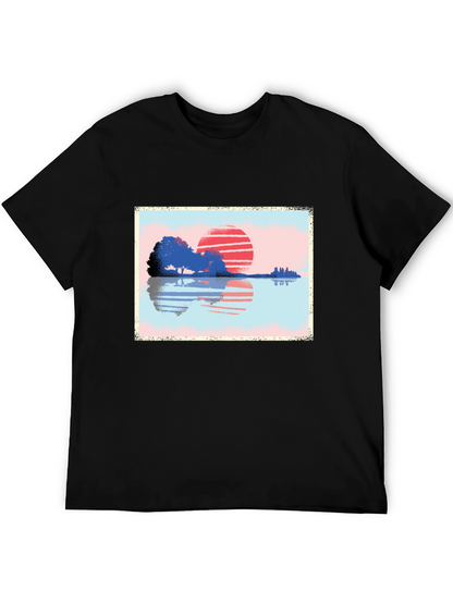 Sunset Reflection Graphic T-Shirt - Nature Inspired Art