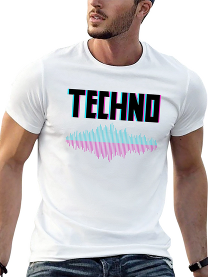 Techno Music Graphic T-Shirt - Stylish Black Tee