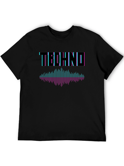 Techno Music Graphic T-Shirt - Stylish Black Tee