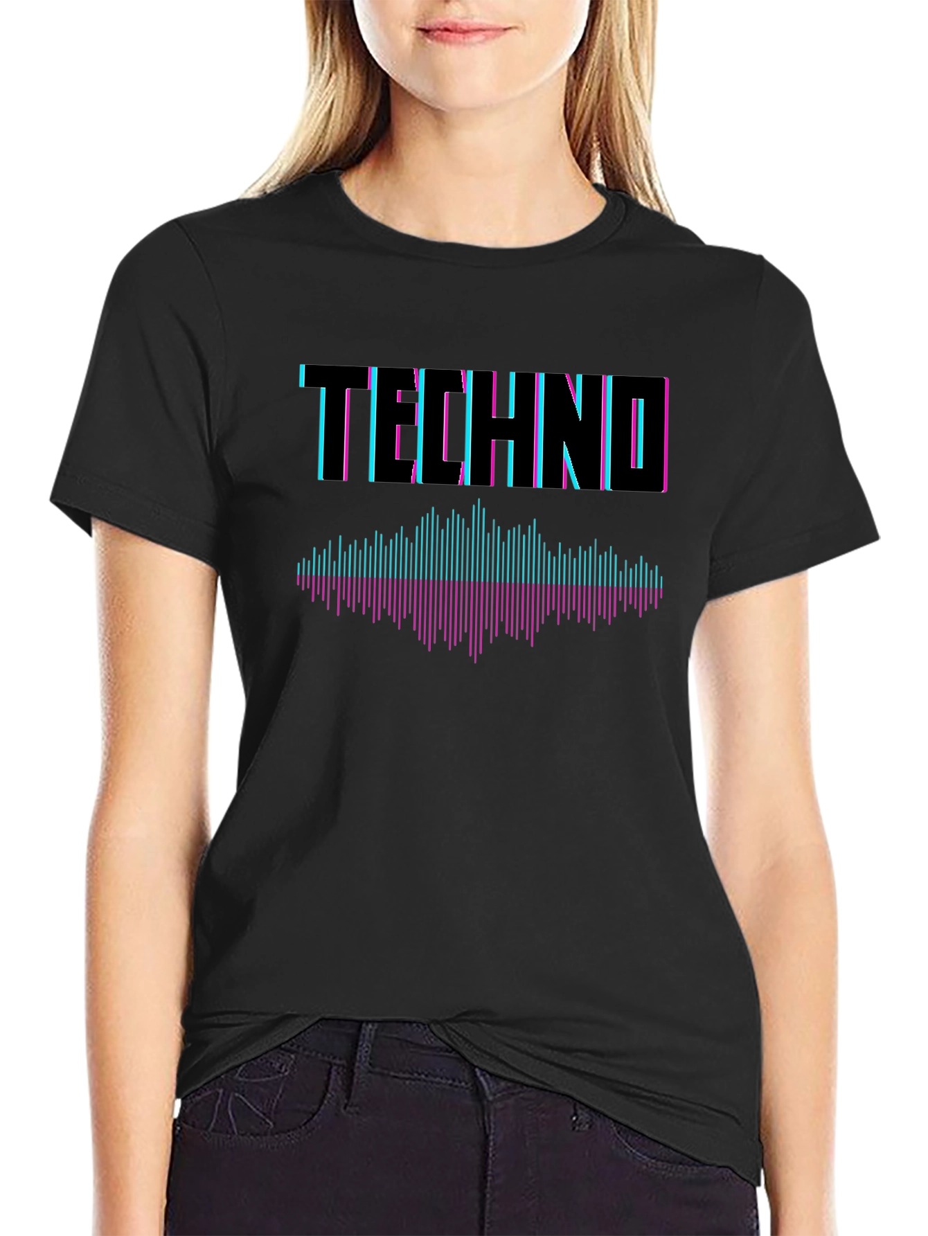 Techno Music Graphic T-Shirt - Stylish Black Tee