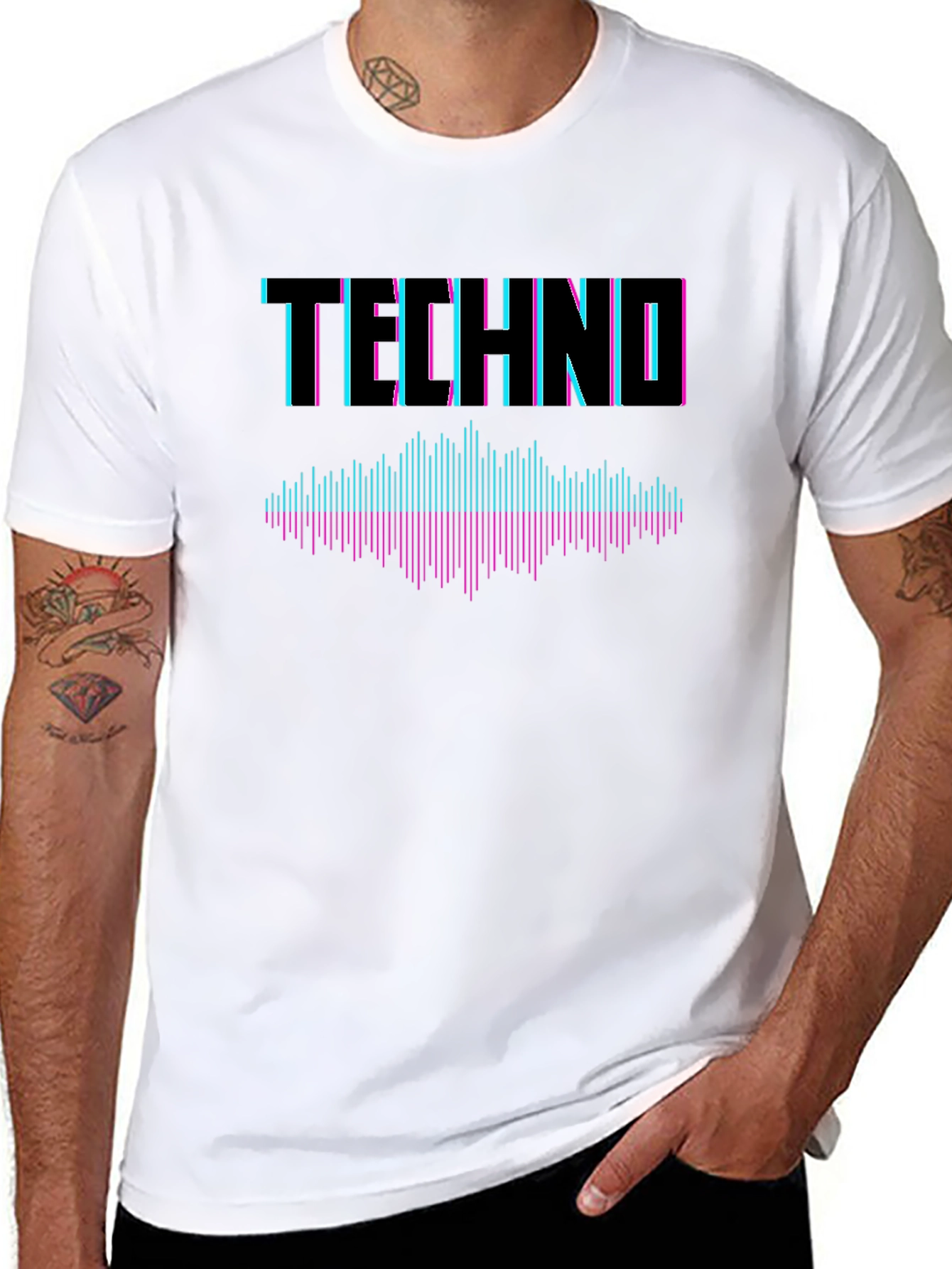 Techno Music Graphic T-Shirt - Stylish Black Tee