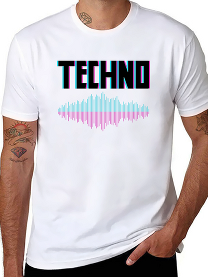 Techno Music Graphic T-Shirt - Stylish Black Tee