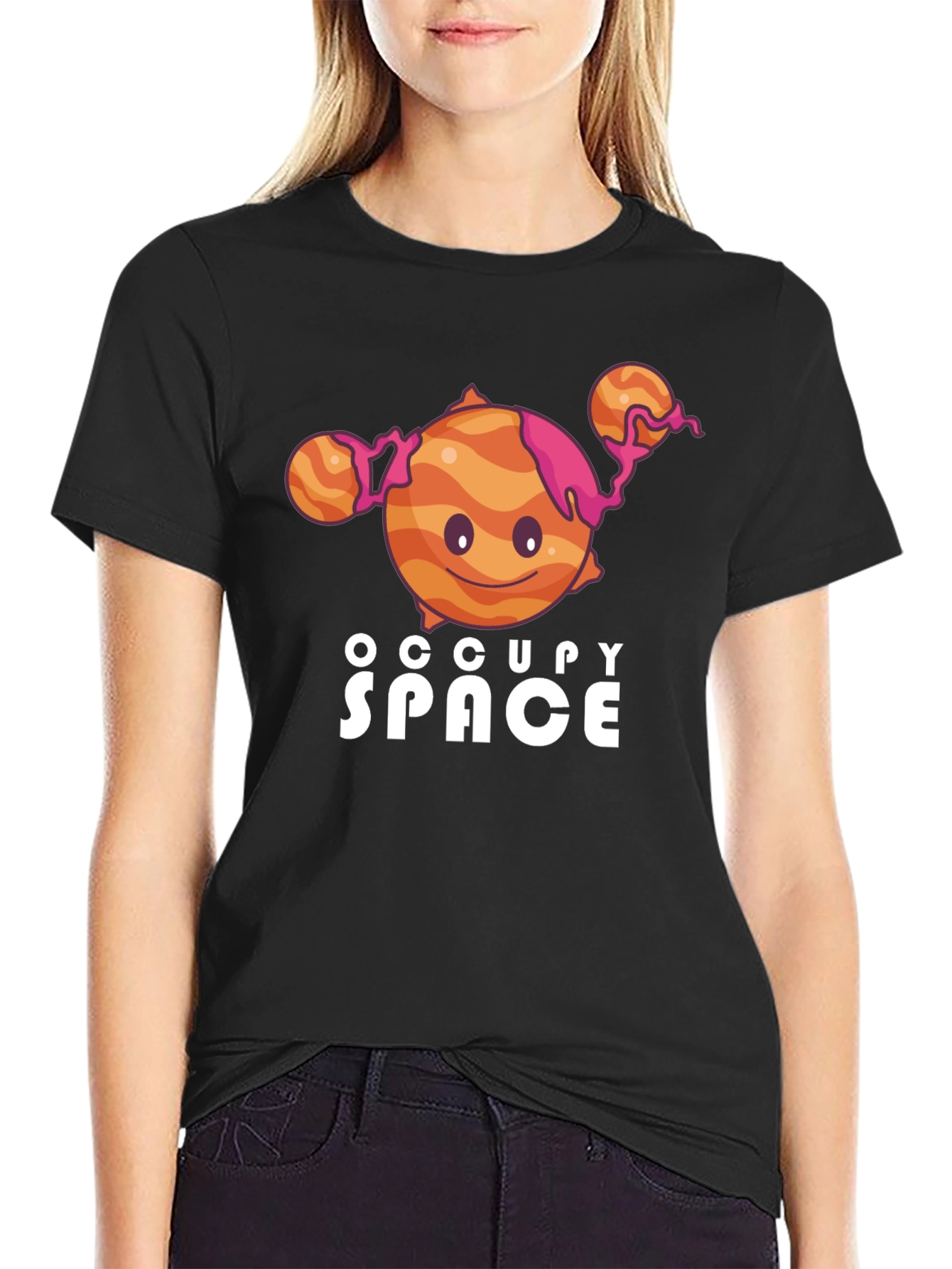 Occupy Space Graphic Black T-Shirt