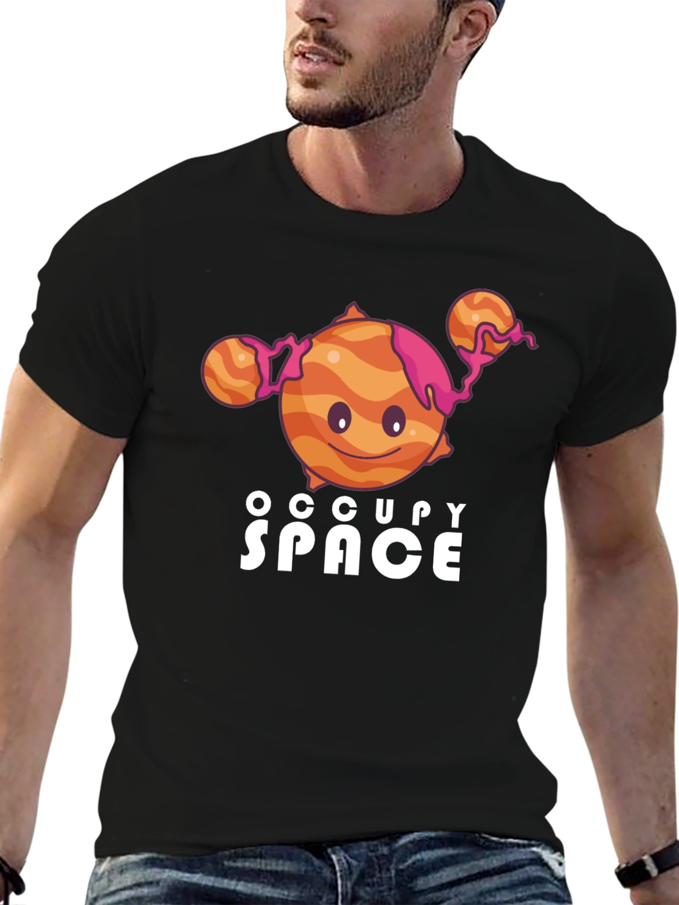 Occupy Space Graphic Black T-Shirt