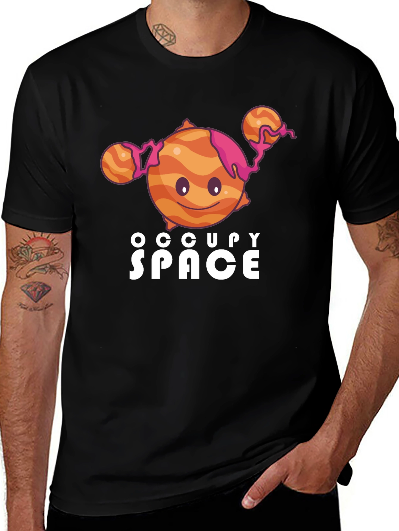 Occupy Space Graphic Black T-Shirt