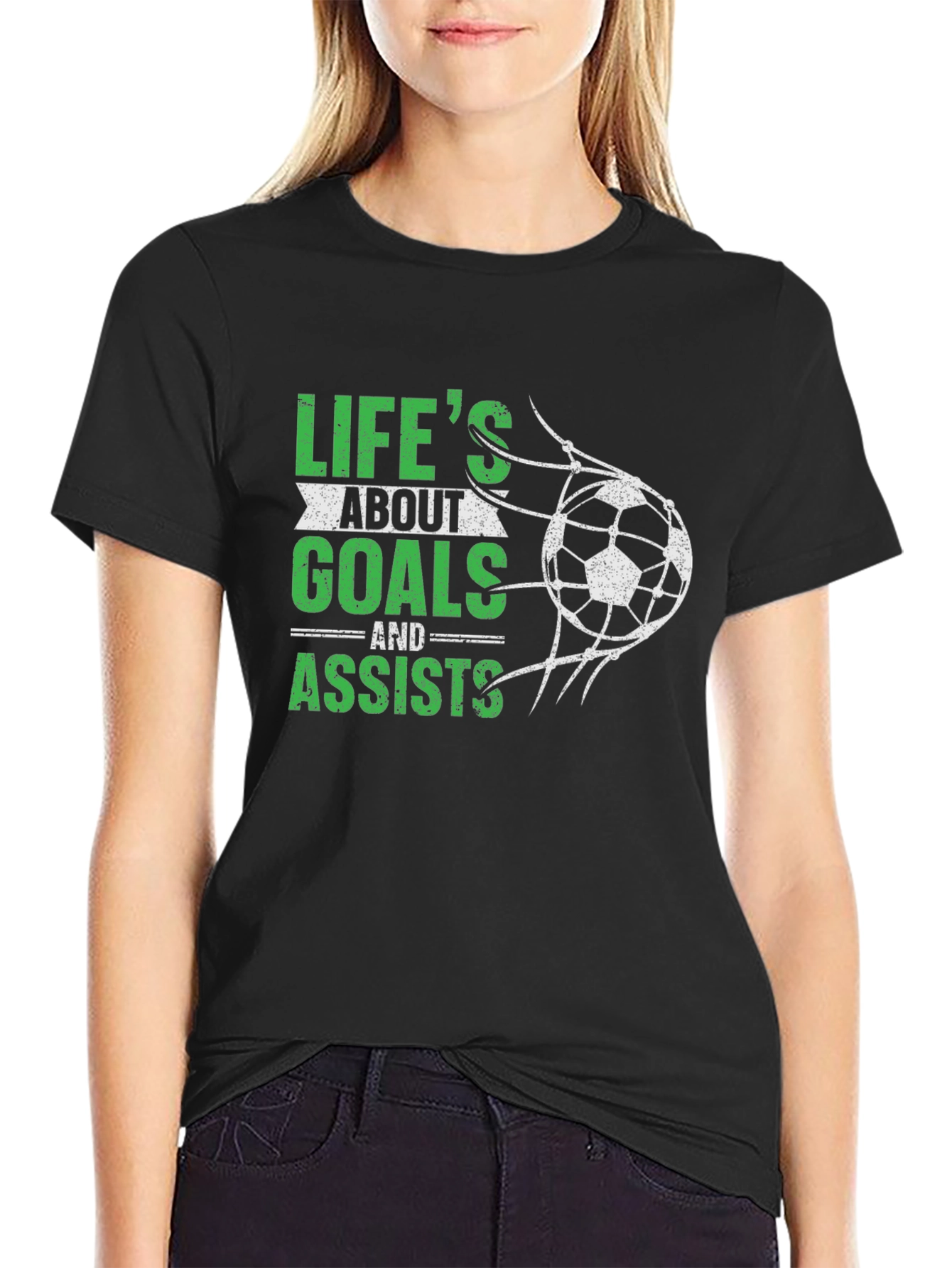 Lifes About Goals & Assists Soccer T-Shirt