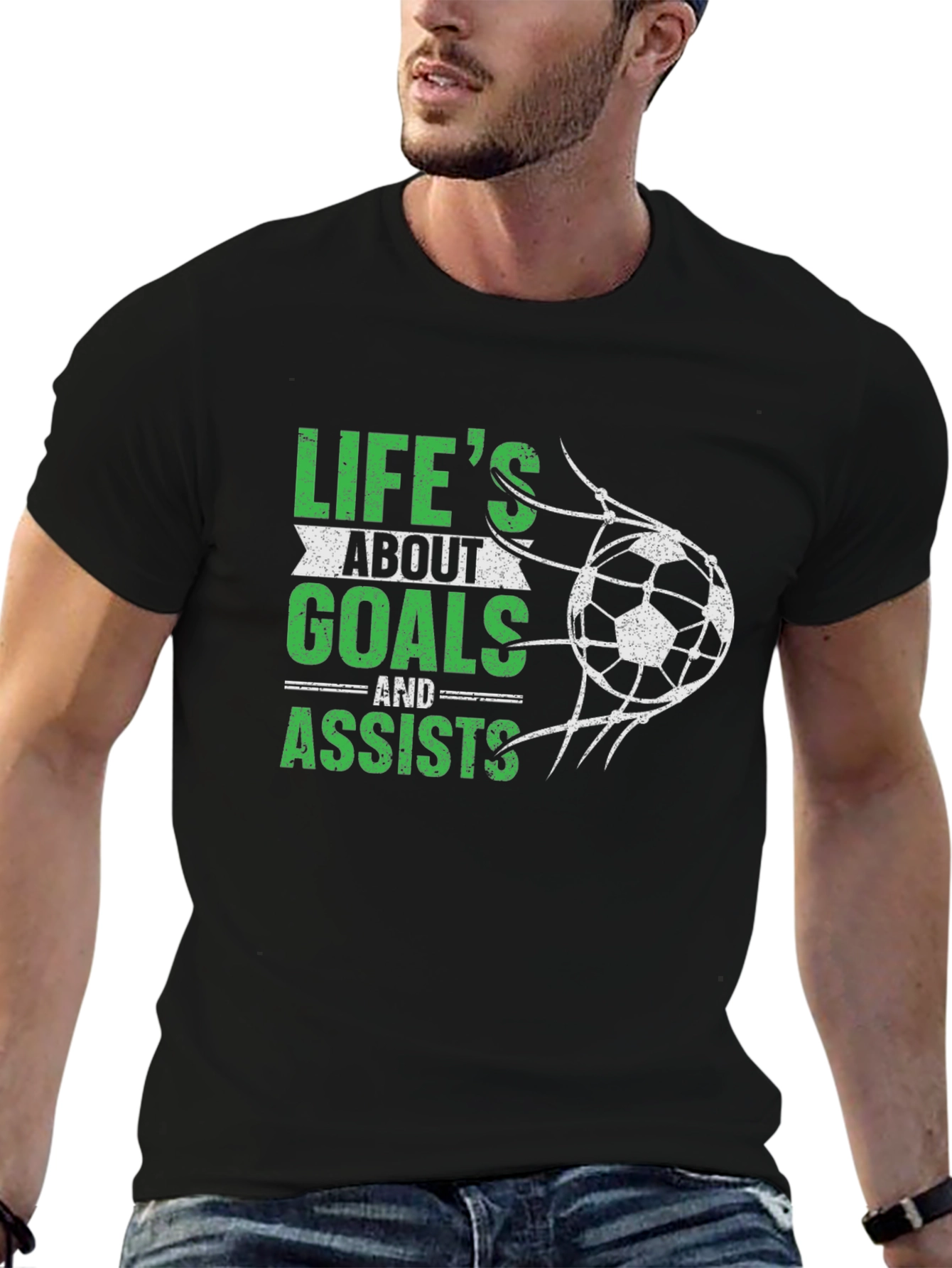 Lifes About Goals & Assists Soccer T-Shirt