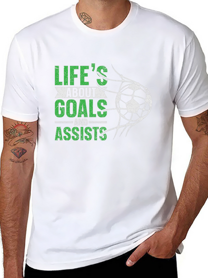 Lifes About Goals & Assists Soccer T-Shirt