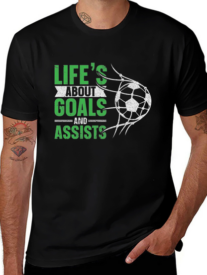 Lifes About Goals & Assists Soccer T-Shirt