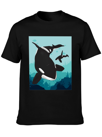 Orca Whale Graphic Tee - Black