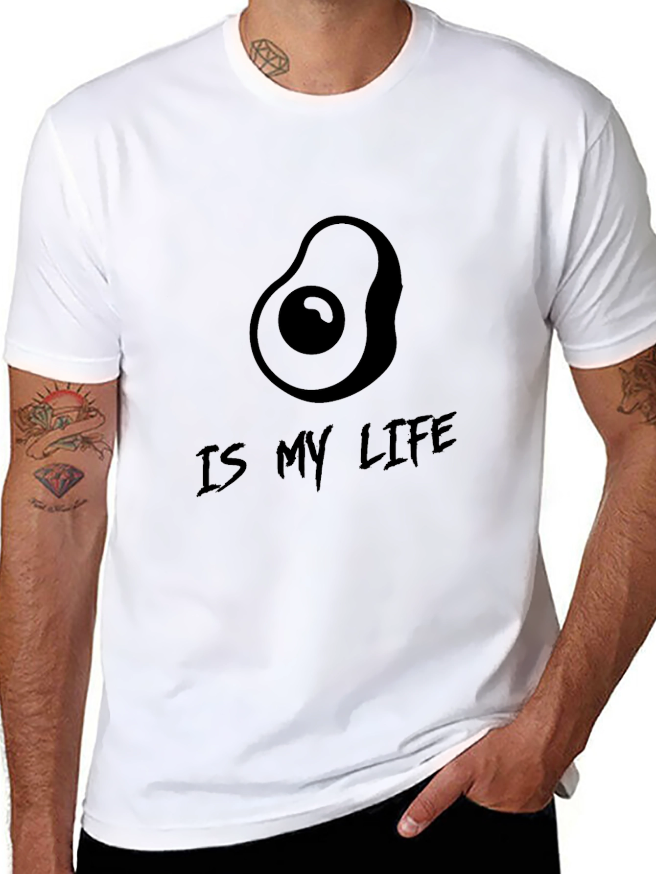Avocado Is My Life Black T-Shirt
