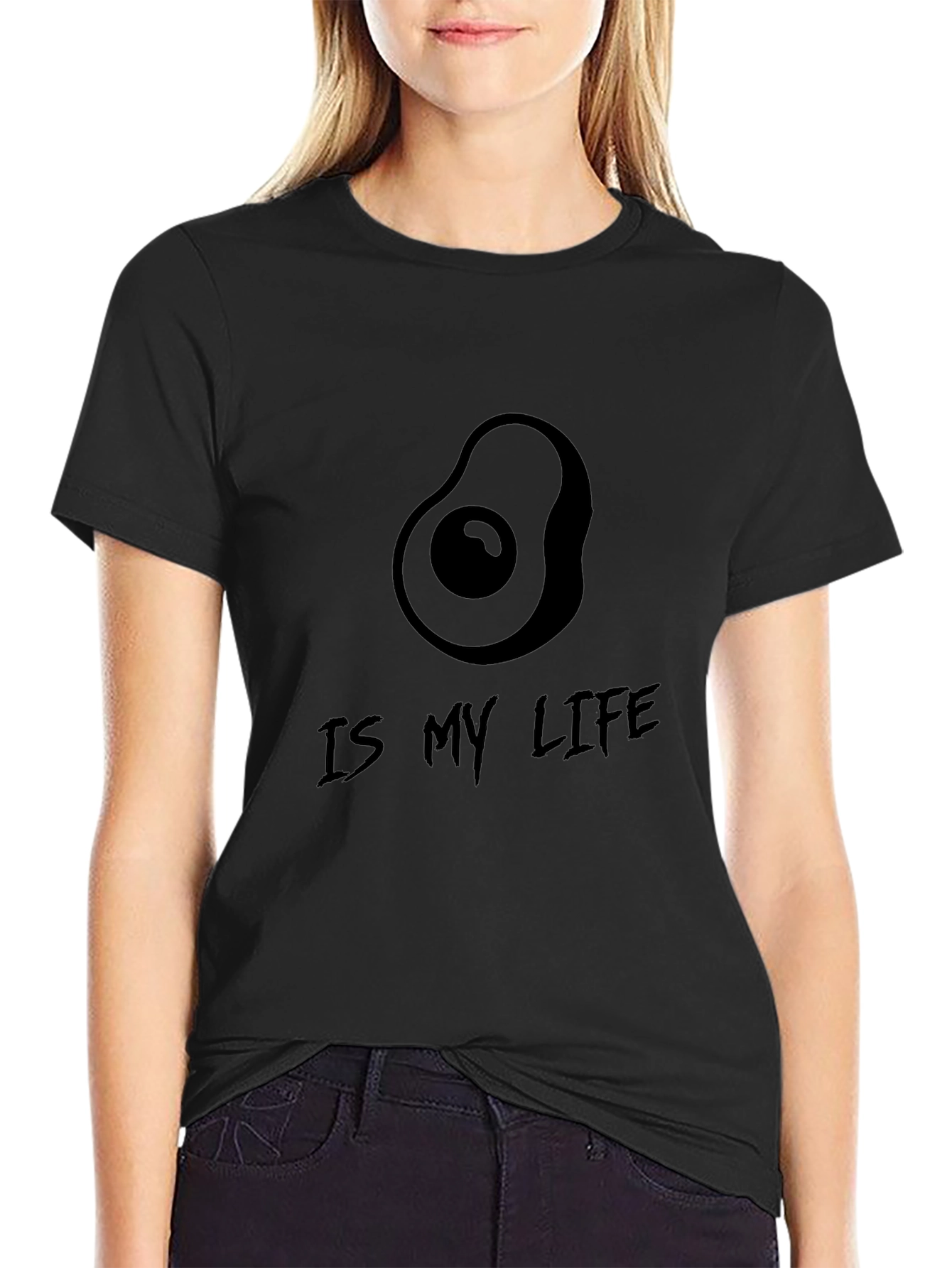 Avocado Is My Life Black T-Shirt