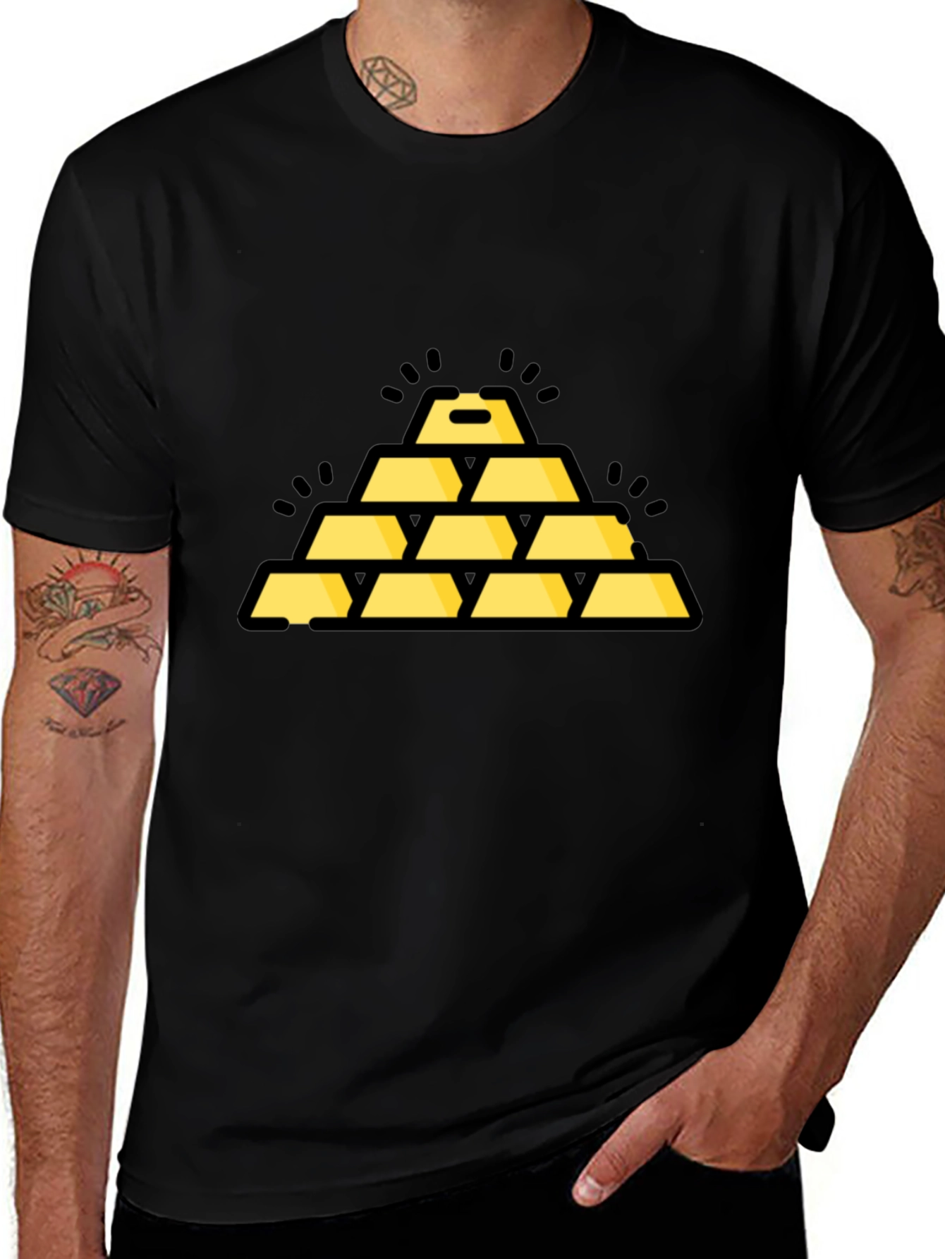 Gold Bar Stack Graphic Tee