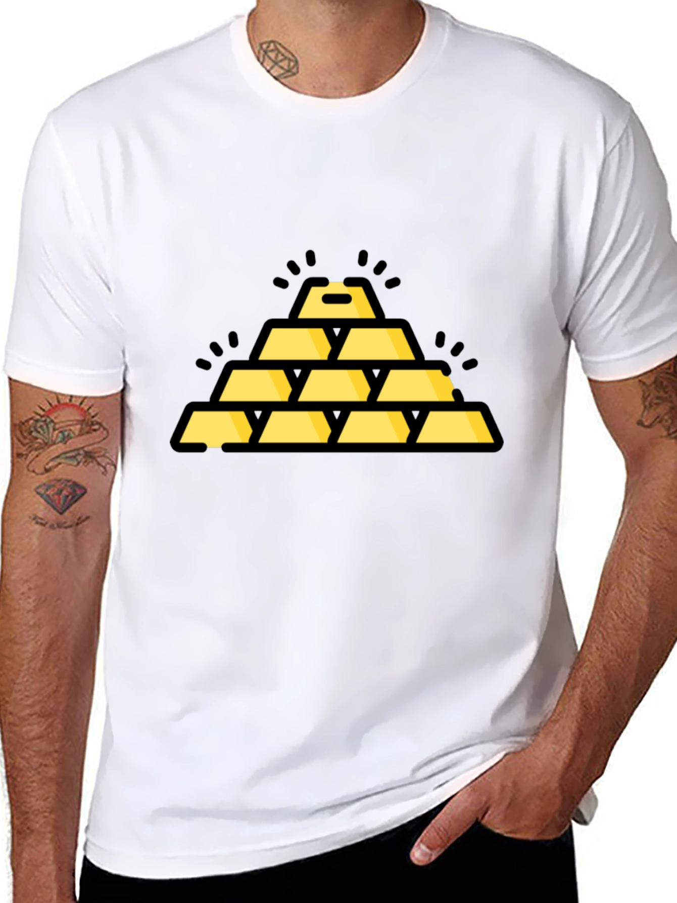 Gold Bar Stack Graphic Tee