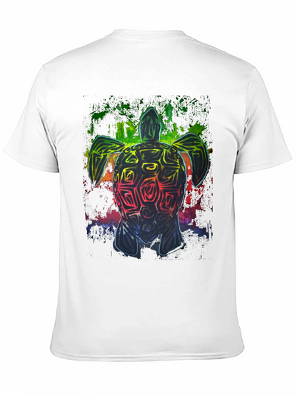 Rainbow Turtle Graphic Black T-Shirt