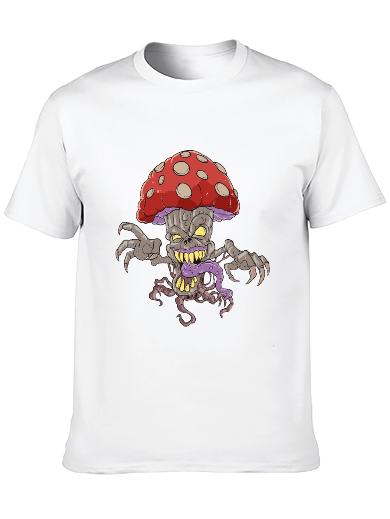 Creepy Mushroom Graphic Tee - Black