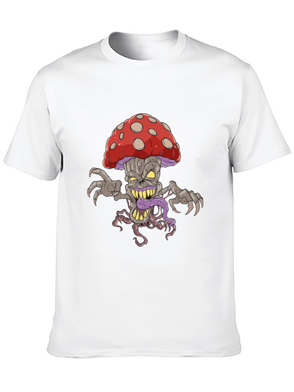 Creepy Mushroom Graphic Tee - Black