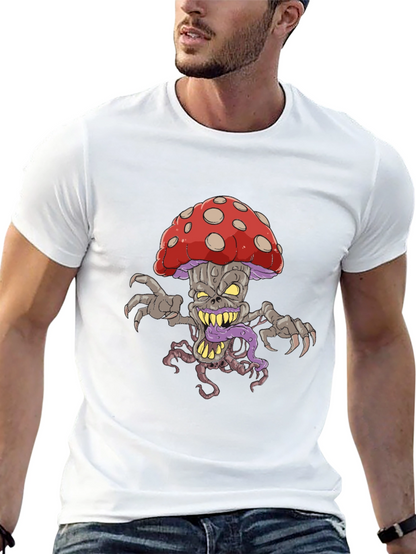 Creepy Mushroom Graphic Tee - Black