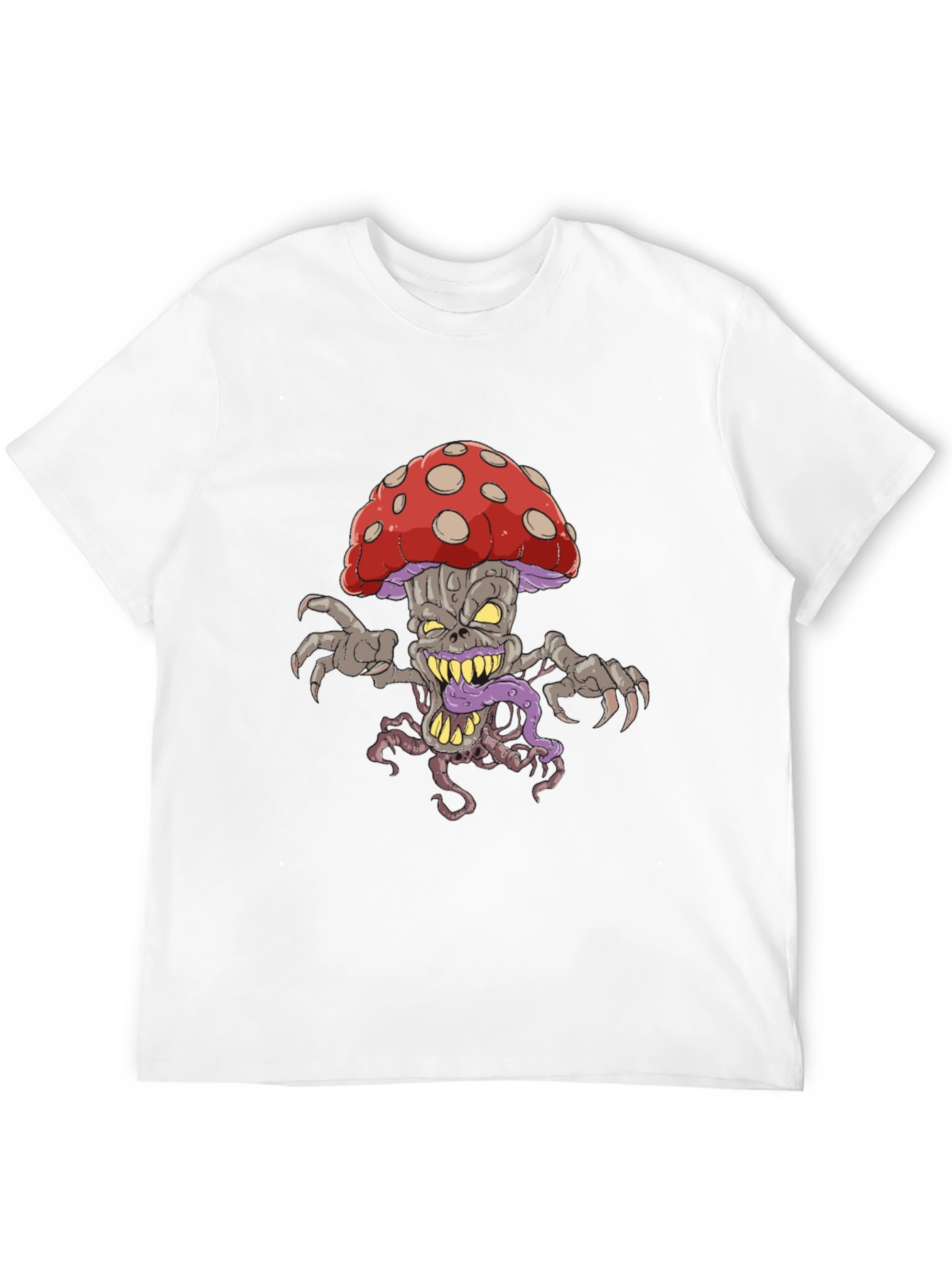 Creepy Mushroom Graphic Tee - Black