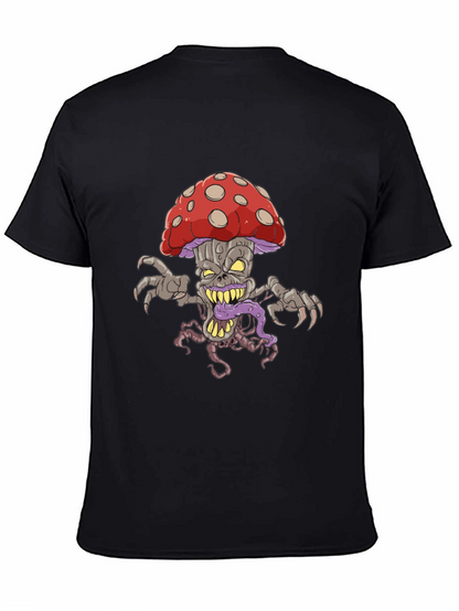 Creepy Mushroom Graphic Tee - Black