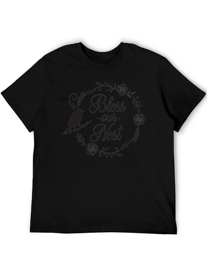 Bless Our Nest Graphic Tee - Black