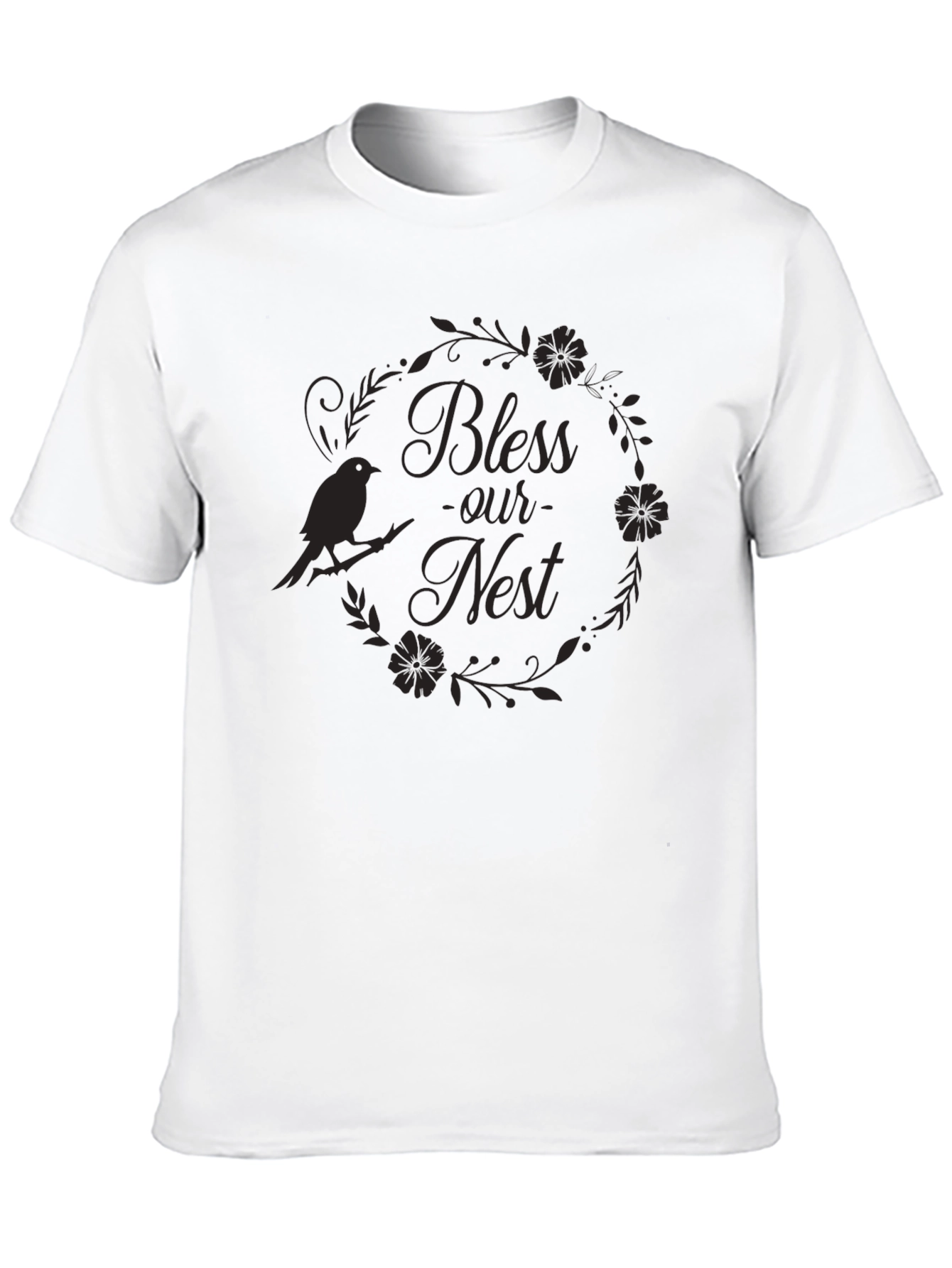 Bless Our Nest Graphic Tee - Black