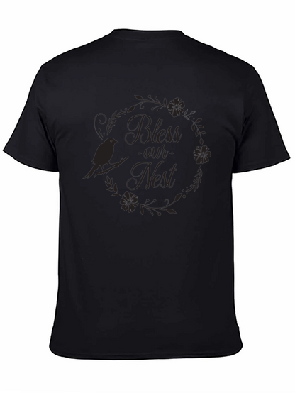 Bless Our Nest Graphic Tee - Black