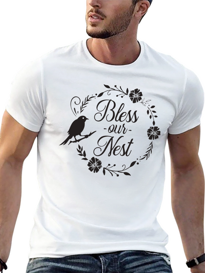 Bless Our Nest Graphic Tee - Black