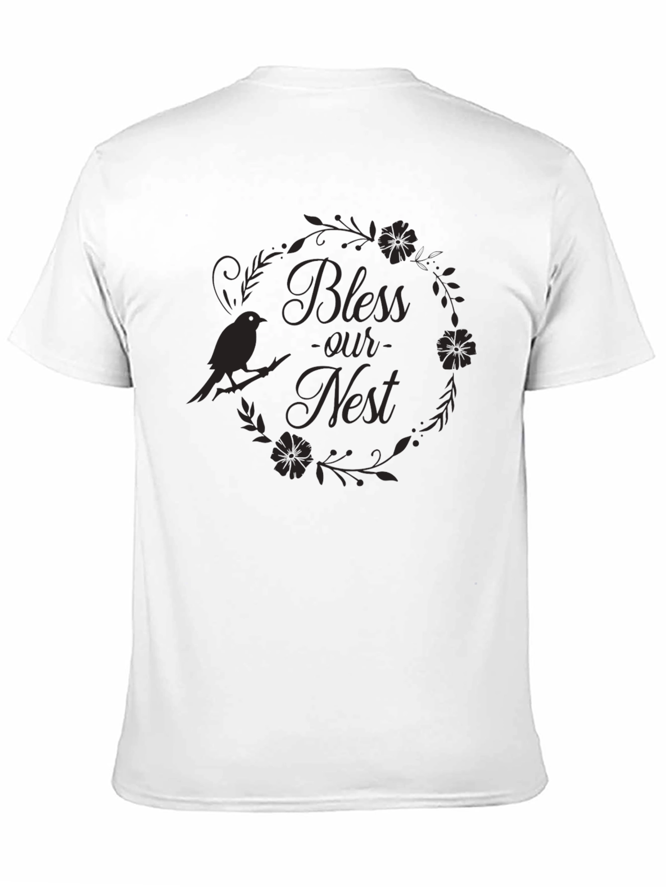 Bless Our Nest Graphic Tee - Black