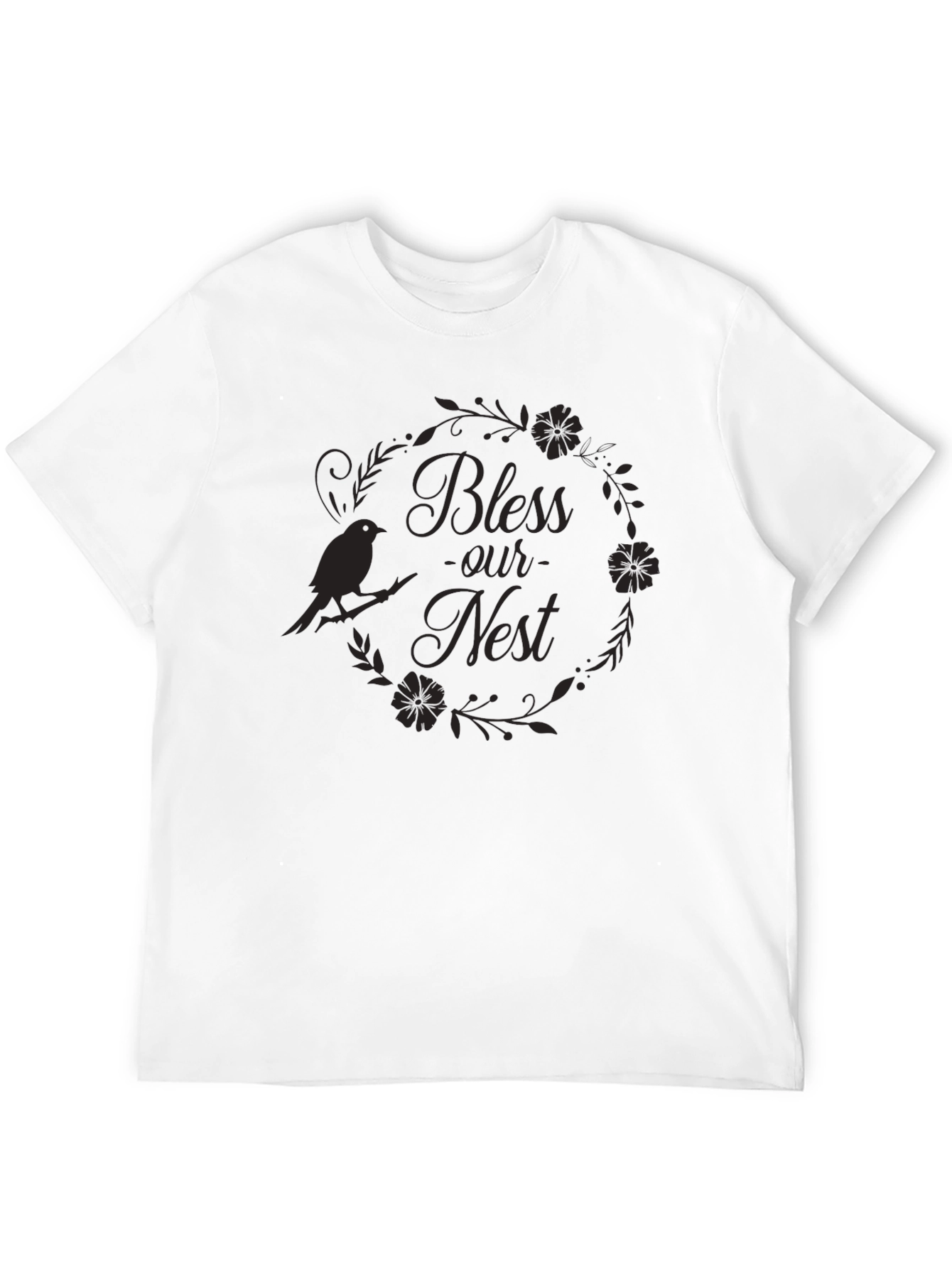 Bless Our Nest Graphic Tee - Black