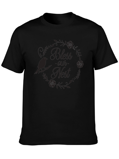 Bless Our Nest Graphic Tee - Black