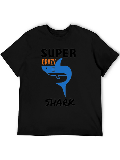 Super Crazy Shark Graphic Tee - Mens Black T-Shirt