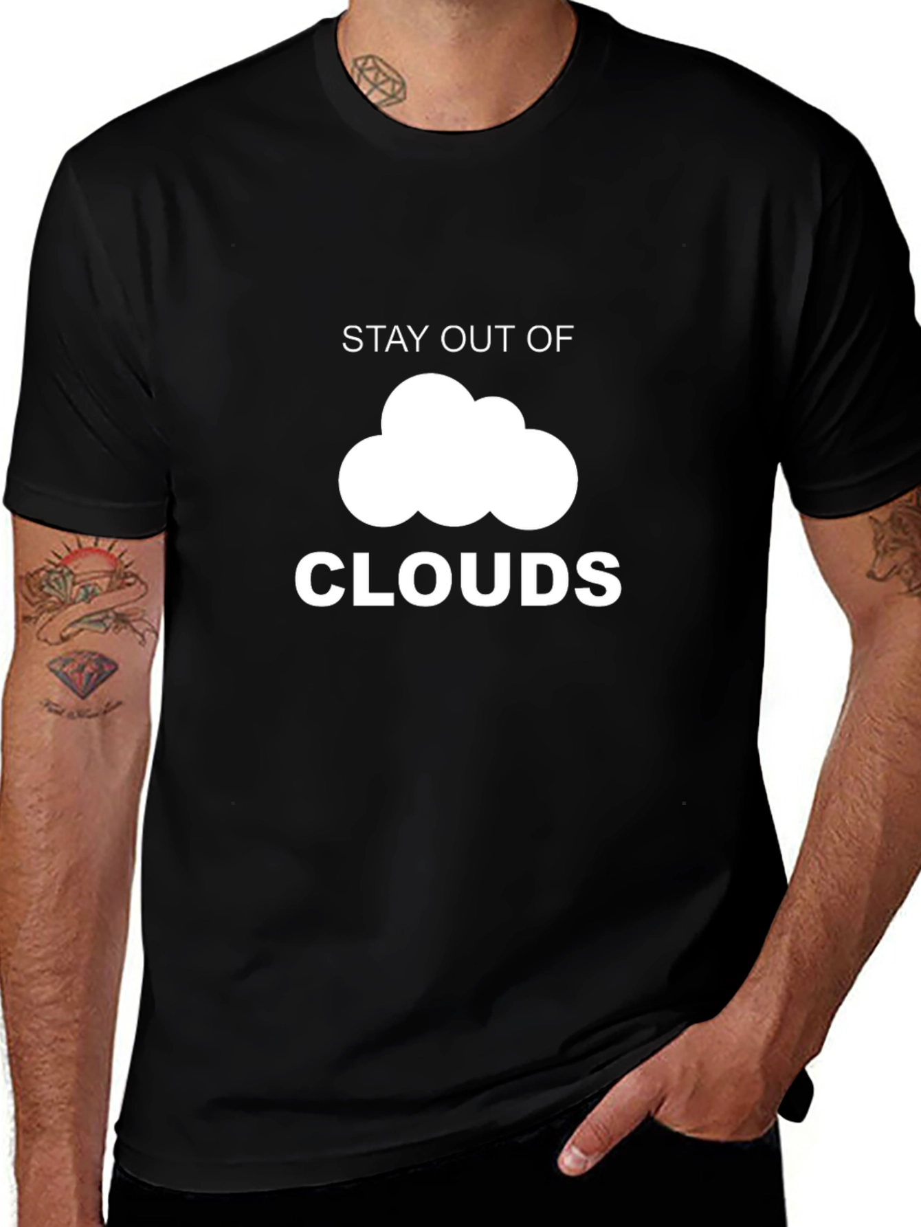 Stay Out of Clouds Graphic Tee - Black