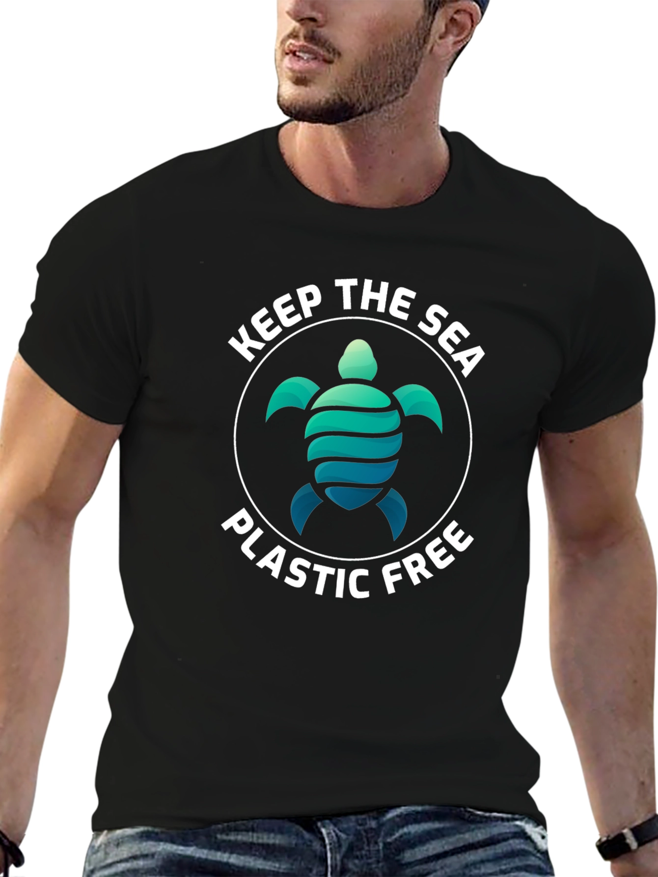 Keep The Sea Plastic Free Turtle Graphic Tee