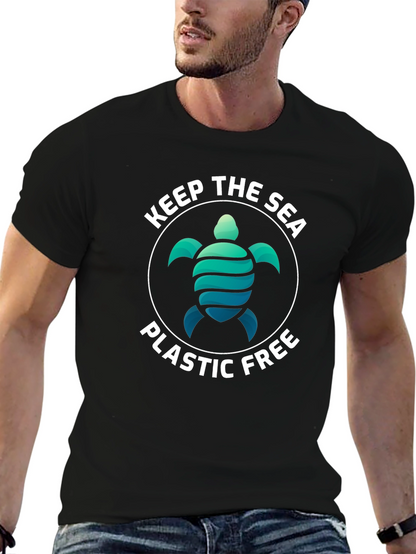 Keep The Sea Plastic Free Turtle Graphic Tee